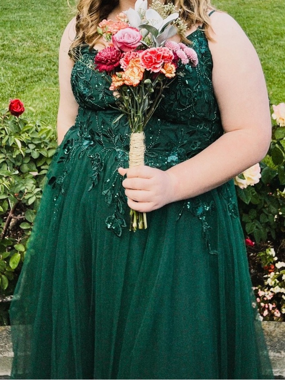Jules & Cleo Emerald Green Lace-Up Prom Dress | Plus Size 22